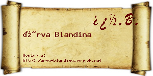 Árva Blandina névjegykártya